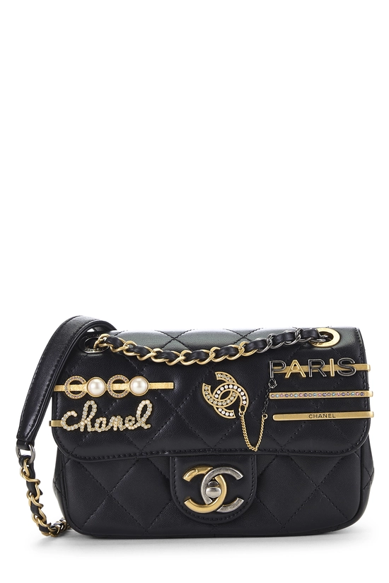 Black Lambskin Coco Clips Rectangular Flap Mini, , large image number 0