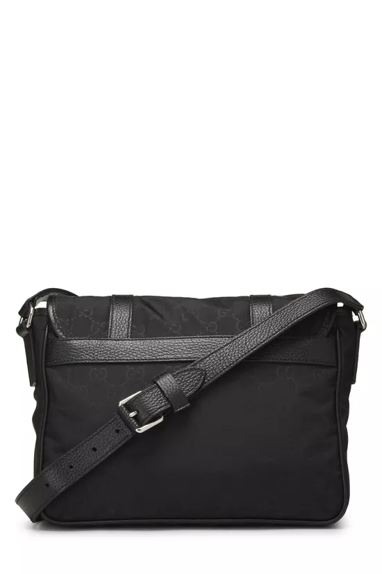 Black GG Nylon Flap Messenger Small, , large image number 3
