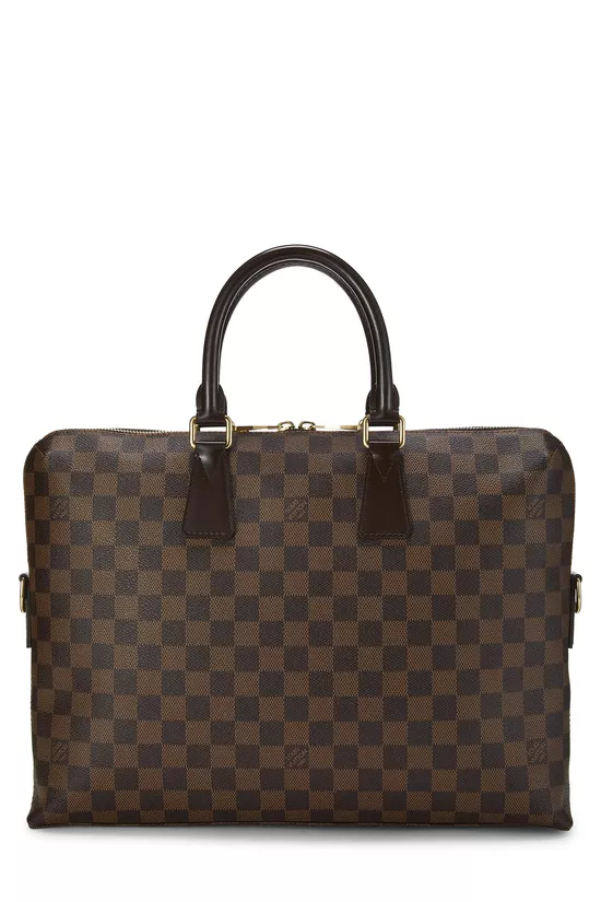 Brown Damier Ebene Porte Documents Jour, , large image number 0