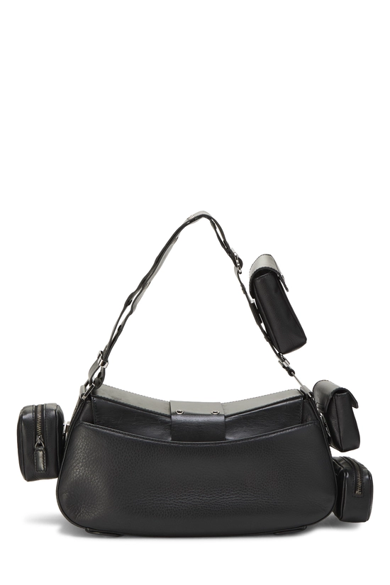 Black Leather Street Chic Columbus Shoulder Bag, , large image number 3