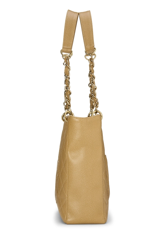 Beige Quilted Caviar Petite Shopping Tote (PST), , large image number 2