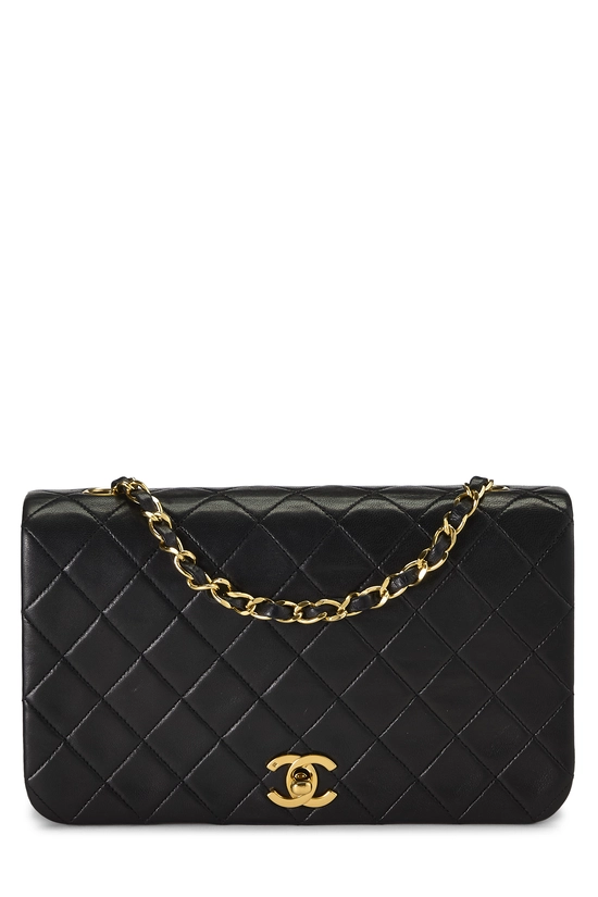Black Quilted Lambskin Full Flap Small, , large image number 0