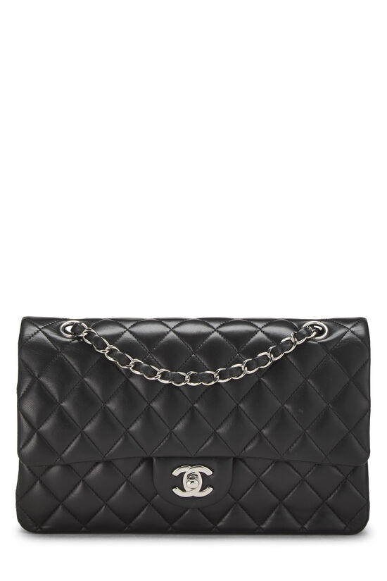 Black Quilted Lambskin Classic Double Flap Medium, , large image number 0