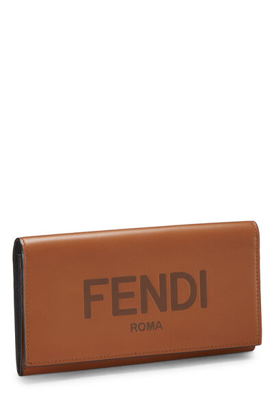 Brown Leather Continental Wallet, , large