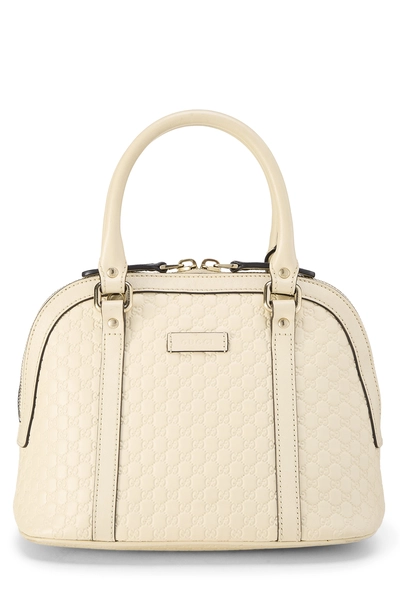 Cream Microguccissima Nice Dome Boston Bag Mini