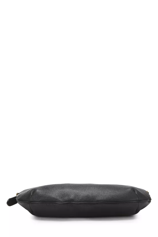 Black Leather Logo Half Moon Hobo, , large image number 4
