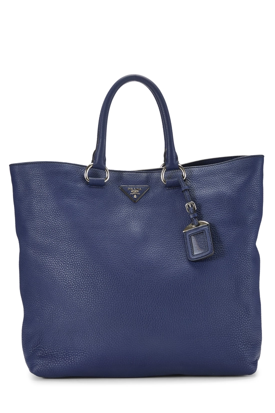 Blue Vitello Daino Shopping Tote Large, , large image number 0