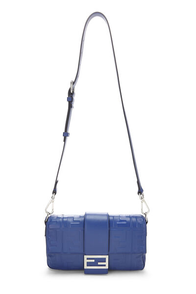 Blue Zucca Leather Convertible Baguette Belt Bag, , large