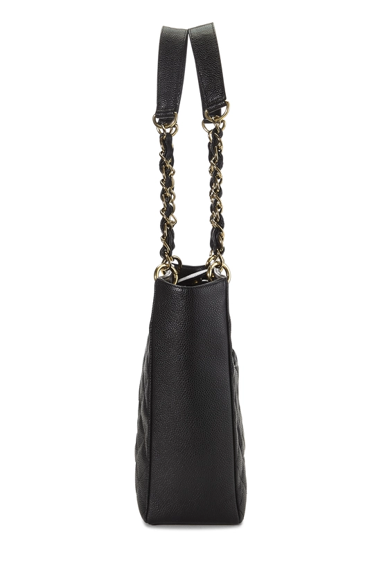Black Quilted Caviar Petite Shopping Tote (PST), , large image number 2