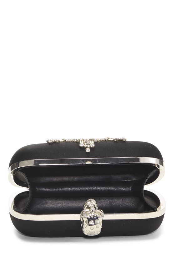 Black Embellished Skull Box Clutch, , large image number 5