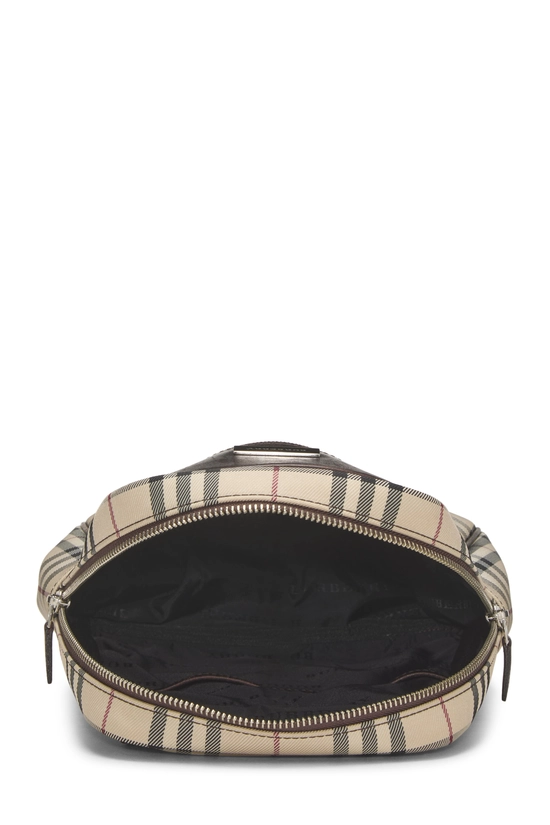 Brown Nylon Check Backpack, , large image number 5