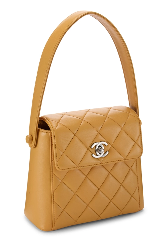 Orange Quilted Lambskin Handbag, , large image number 1