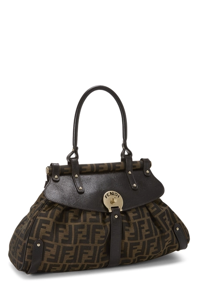 Brown Zucca Canvas Magic Top Handle Bag, , large