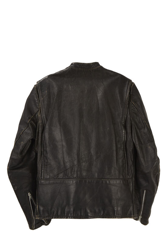 Black Leather Brooks Racing Jacket, , large image number 1