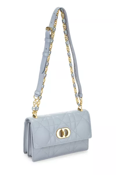 Blue Cannage Lambskin Miss Caro Bag Mini, , large