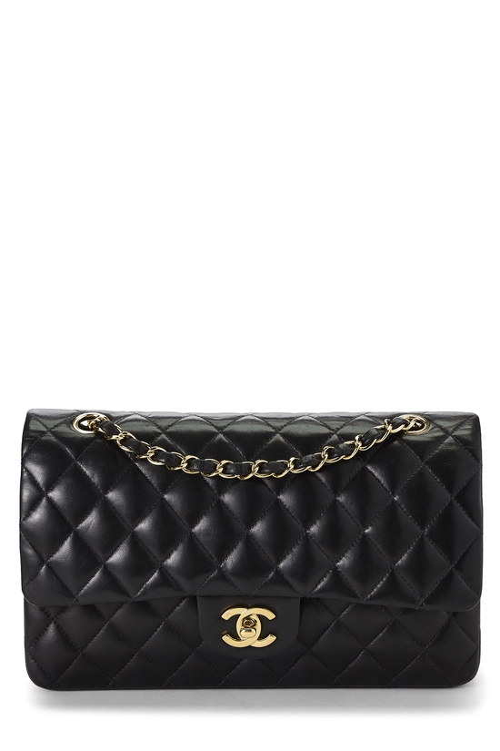 Black Quilted Lambskin Classic Double Flap Medium, , large image number 0