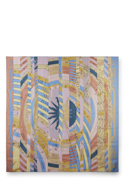 Multicolor 'Astrologie Nouvelle' Silk Scarf 140