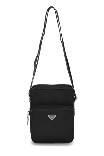 Black Nylon Messenger Bag Small