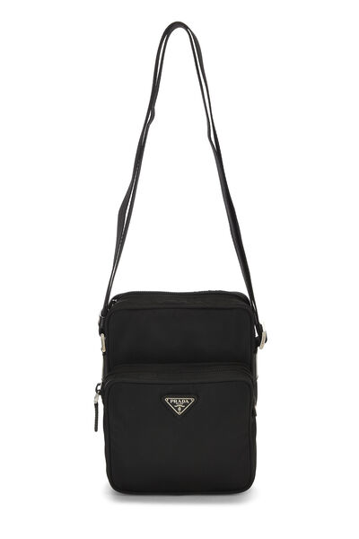 Black Nylon Messenger Bag Small