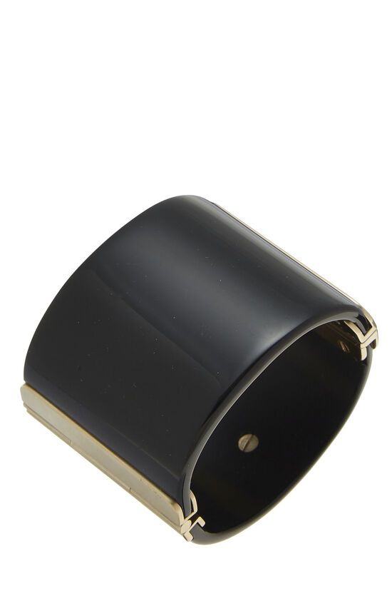 Black Acrylic 'CC' Clover Cuff, , large image number 3