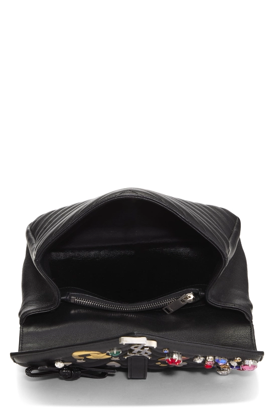 Black Chevron Leather Embellished College Medium, , large image number 5