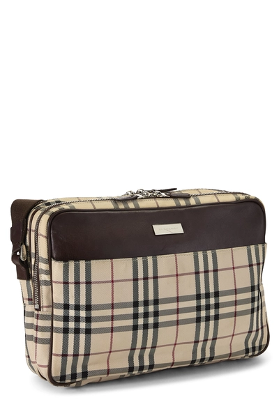 Burberry Brown House Check Nylon Messenger Large — photo 2