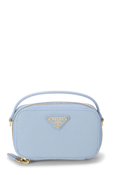 Blue Saffiano Pouch Mini