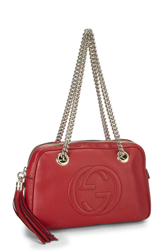 Red Leather Soho Chain Shoulder Bag, , large image number 1