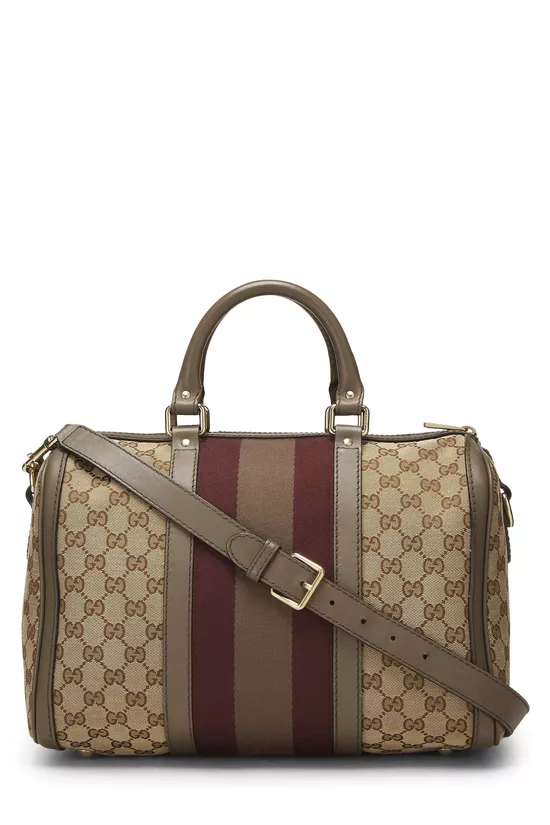Grey Original GG Canvas Vintage Web Boston Bag Medium, , large image number 3
