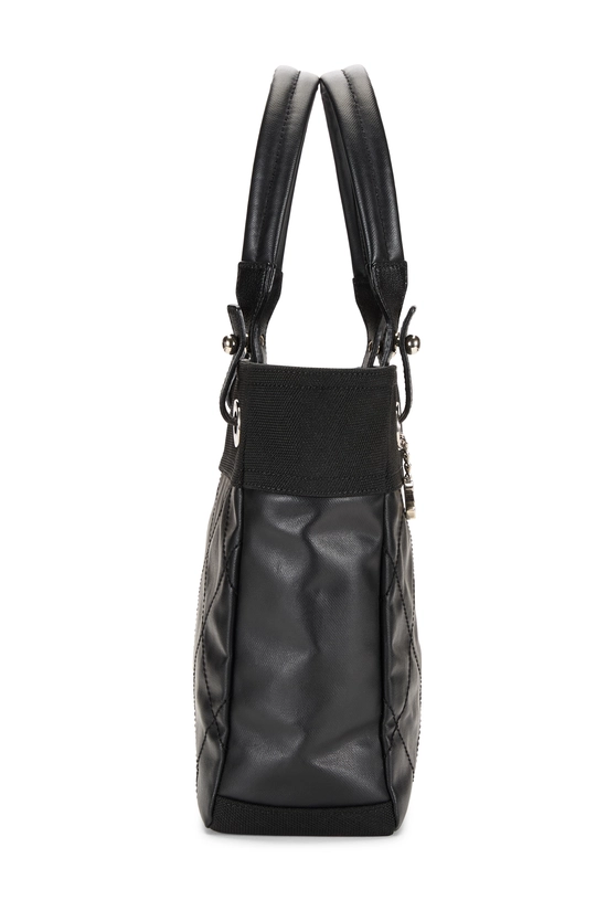 Black Quilted Coated Canvas Paris Biarritz Tote, , large image number 2