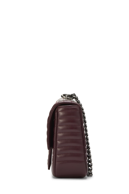 Burgundy Calfskin Diagramme Flap Bag Large, , large image number 2