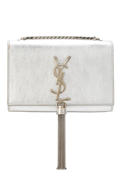 YSL Silver Leather Kate Tassel Small