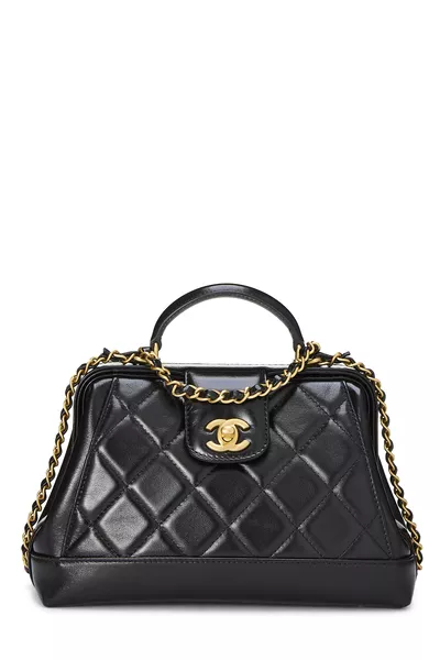 Chanel Black Lambskin Coco Doctor Top Handle Bag Small