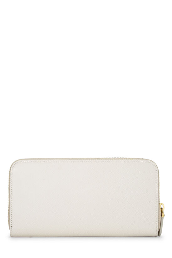 White Saffiano Zip Around Wallet, , large image number 2