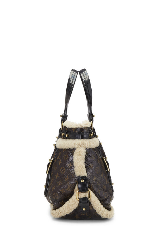Limited Edition Louis Vuitton Monogram Shearling Thunder Satchel Handbag.