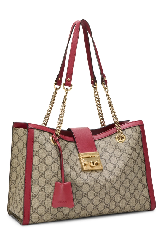 Red Original GG Supreme Canvas Padlock Tote Medium, , large image number 1