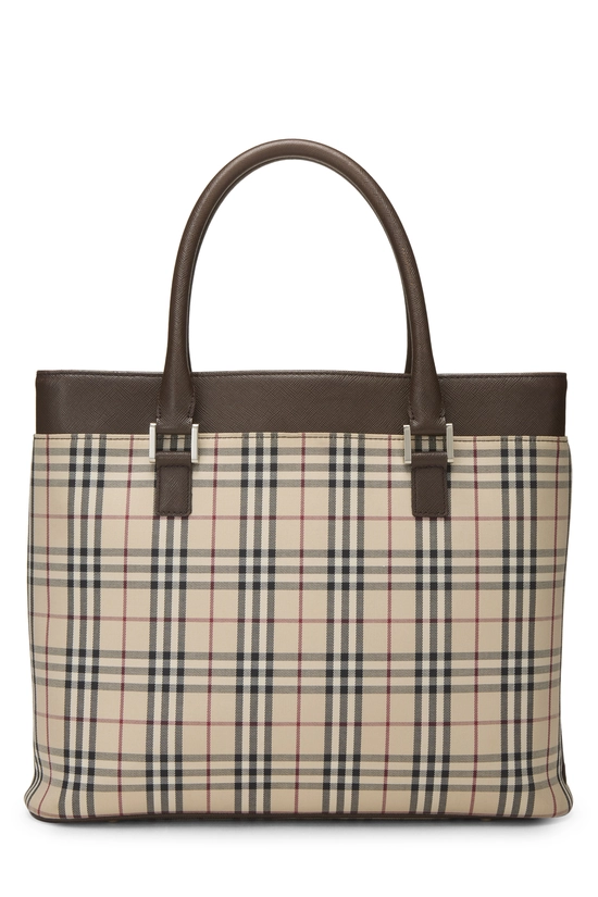 Brown House Check Jacquard Handbag Medium, , large image number 3