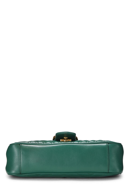 Green Leather GG Marmont Shoulder Bag Small, , large image number 4