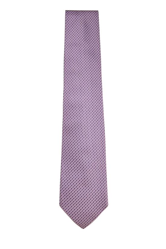 Pink Jacquard Silk Tie, , large image number 0