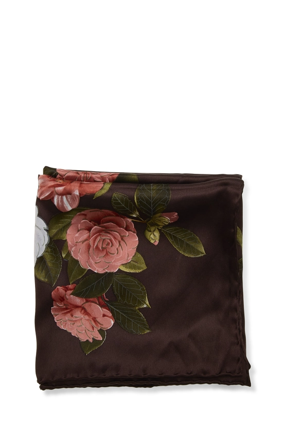 Brown Silk Scarf, , large image number 1