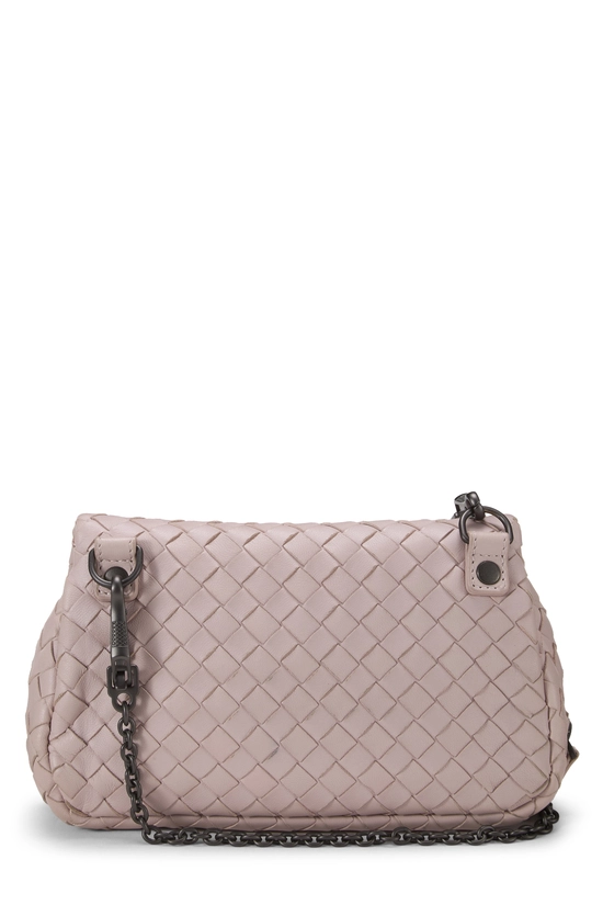 Pink Intrecciato Leather Flap Crossbody Bag Small, , large image number 3