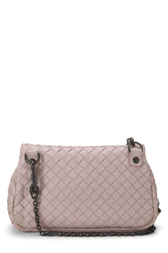 Pink Intrecciato Leather Flap Crossbody Bag Small, , large image number 3