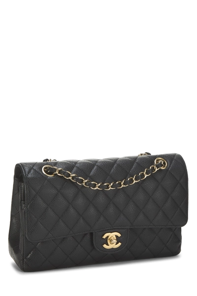 Chanel Black Quilted Caviar Classic Double Flap Medium — photo 2