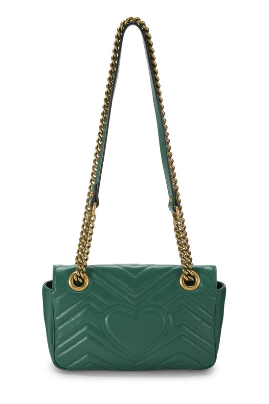 Green Leather GG Marmont Shoulder Bag Mini, , large image number 3