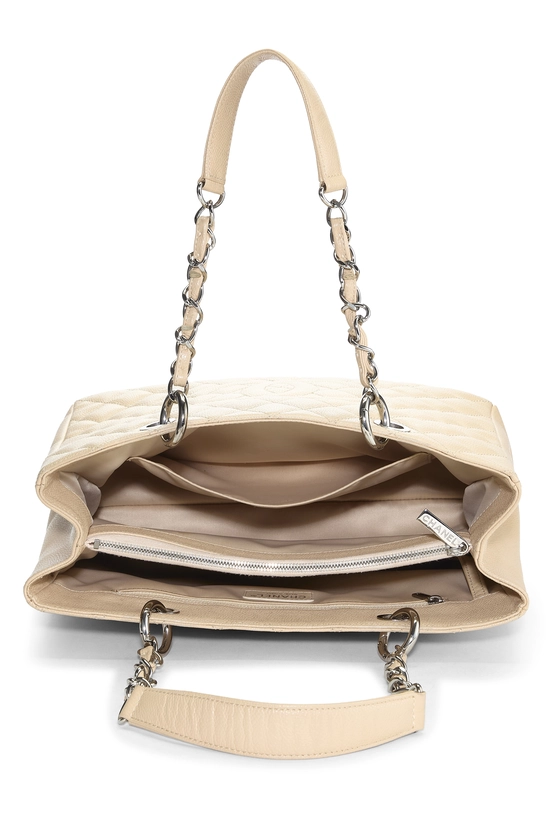 Beige Quilted Caviar Grand Shopping Tote (GST), , large image number 5