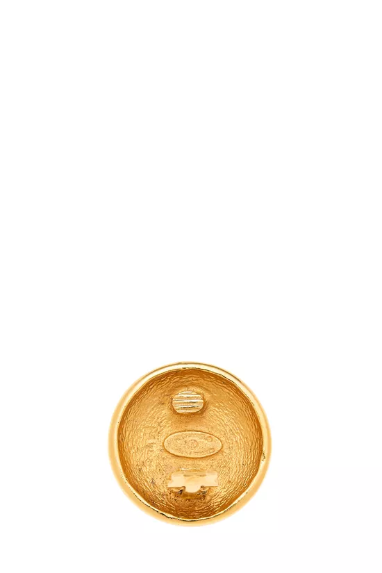 Gold 'CC' Sunburst Earrings, , large image number 2