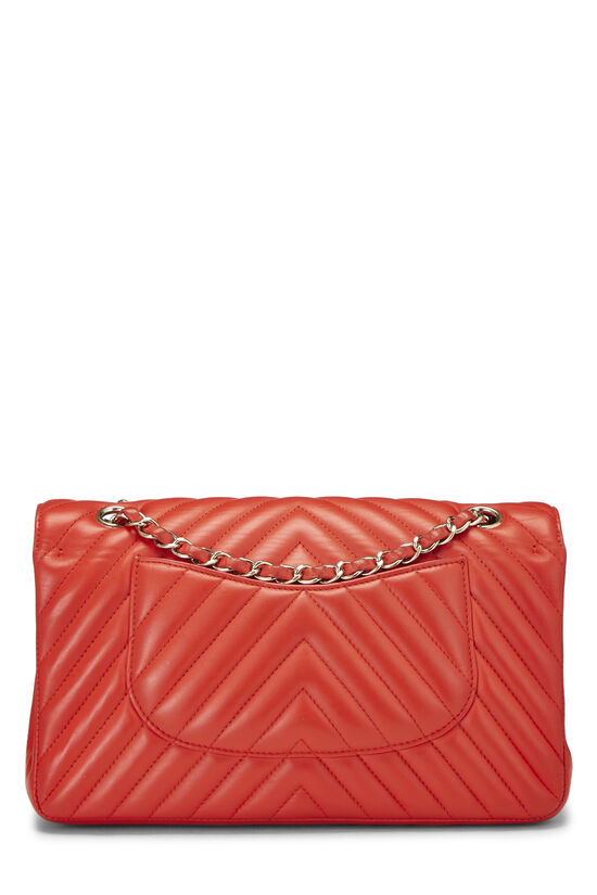 Red Chevron Lambskin Classic Double Flap Medium, , large image number 3