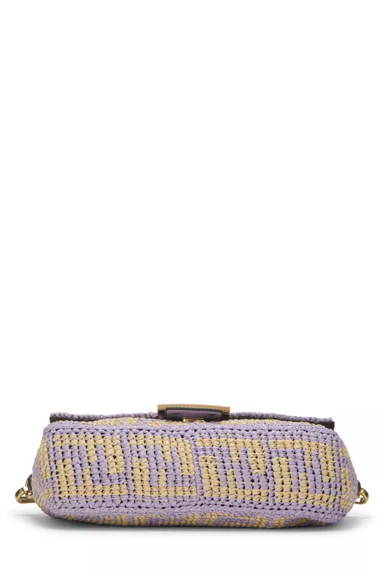 Purple Raffia Convertible Baguette, , large image number 4