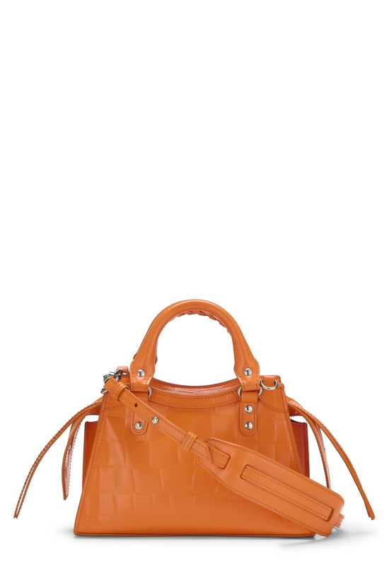 Orange Embossed Leather Neo Classic City Mini, , large image number 3