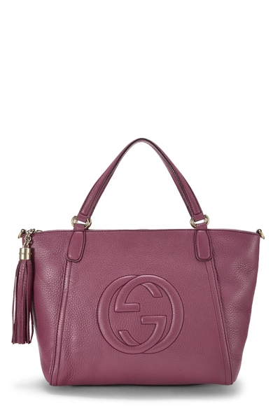Gucci Purple Leather Soho Top Handle Bag